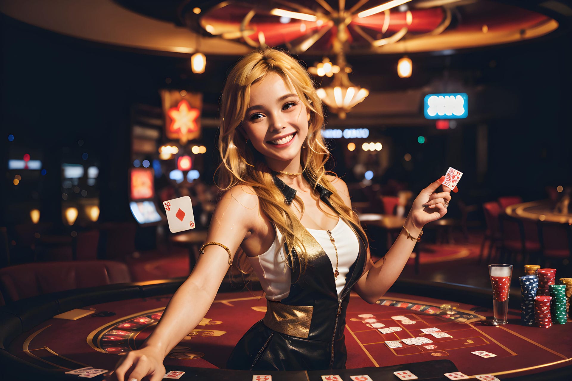 Casino Smiling Model Background